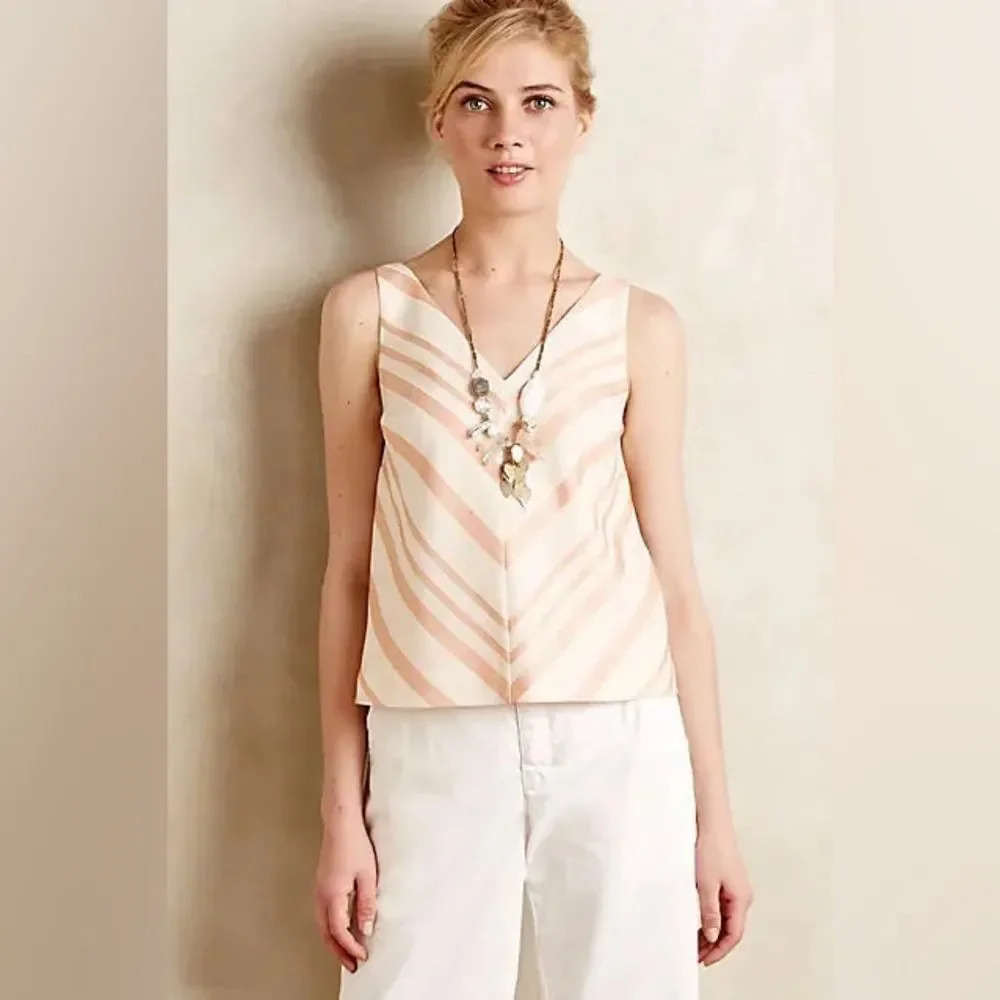 HD IN PARIS by‎ ANTHROPOLOGIE NWOT Chevron Midi Top